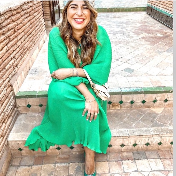 NWT ZARA BLOGGERS FAVORITE PLEATED SATIN DRESS - Picture 2 of 8